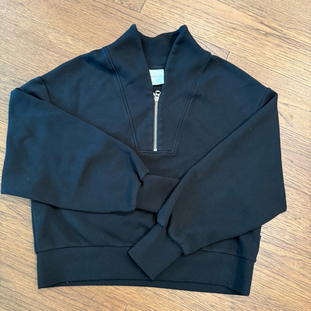 Varley Set - Black Quarter-Zip Sweatshirt + Jogger Set - Picture 2 of 6